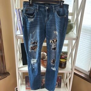 Judy Blue Cheetah Patch Jeans sz 11/30